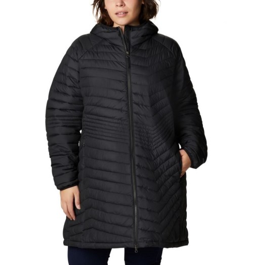 Women's Columbia Powder Lite Mid Jackets Black | Plus Size CA-Z5318